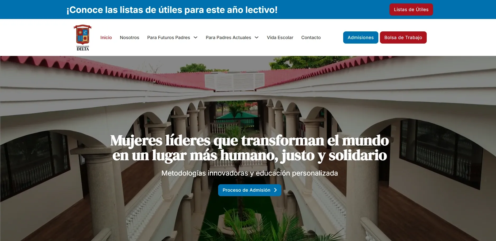 Captura de pantalla del sitio web de Delta