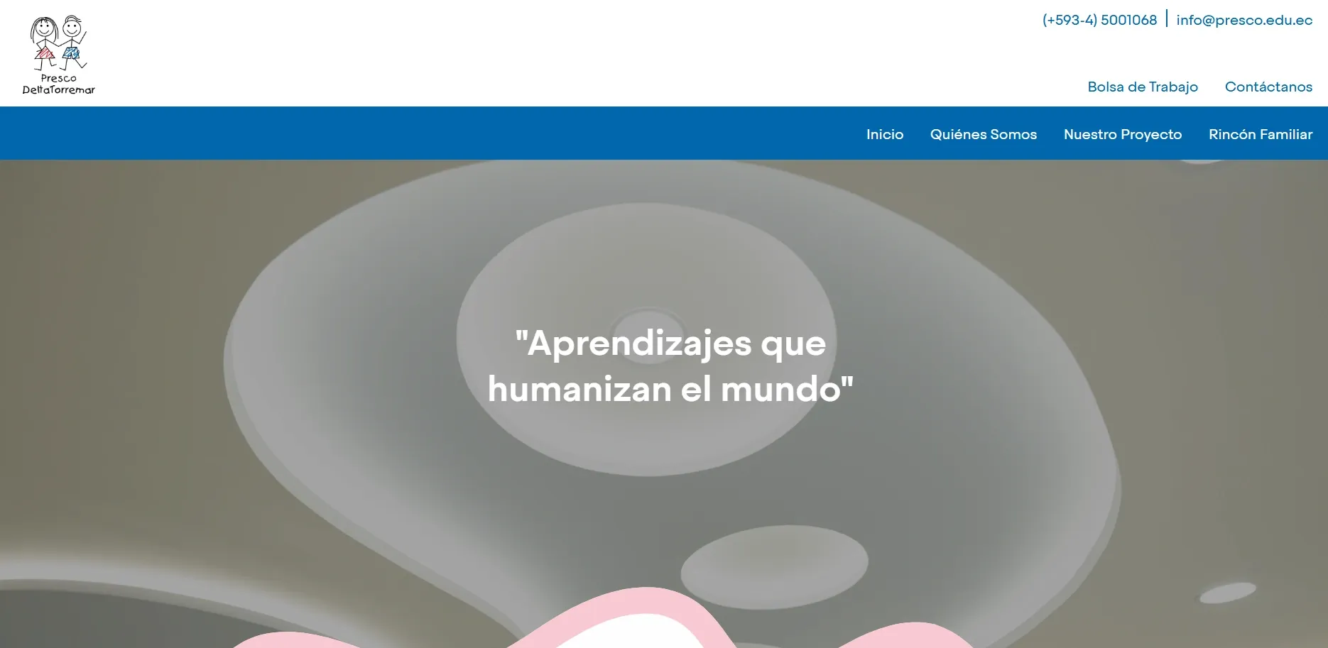 Captura de pantalla del sitio web de Presco